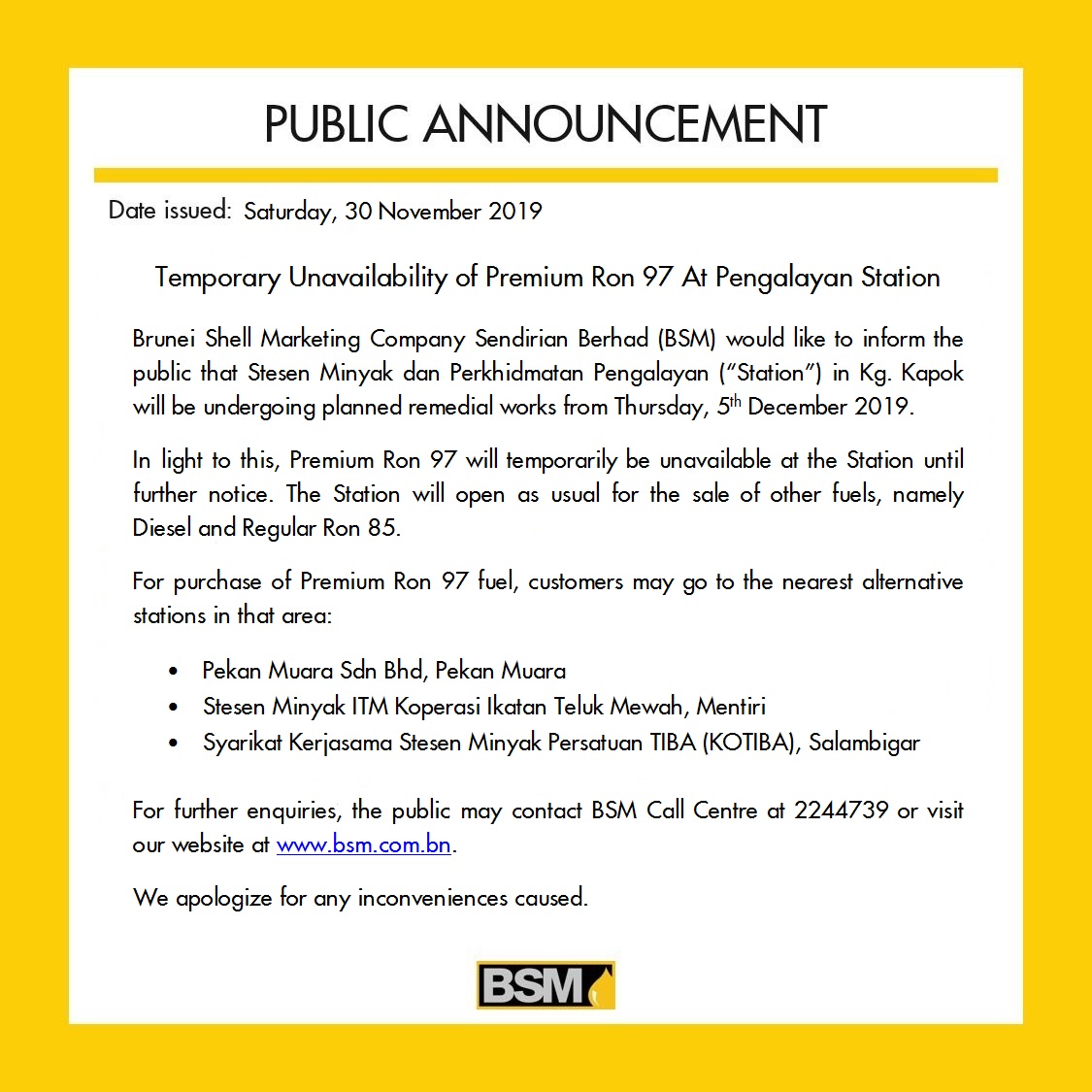 Public Announcement Pengalayan