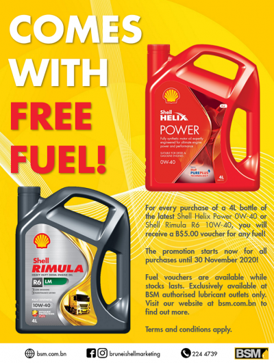 Our Shell Helix Power and Shell Rimula now comes with FREE FUEL!