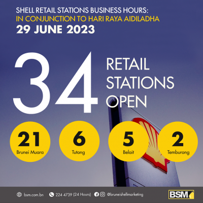 Shell retail station business hours in conjunction to Hari Raya Aidiladha